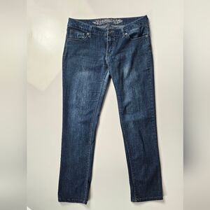 Express Straight Leg Skinny Low Rise Women's Blue Jeans 10